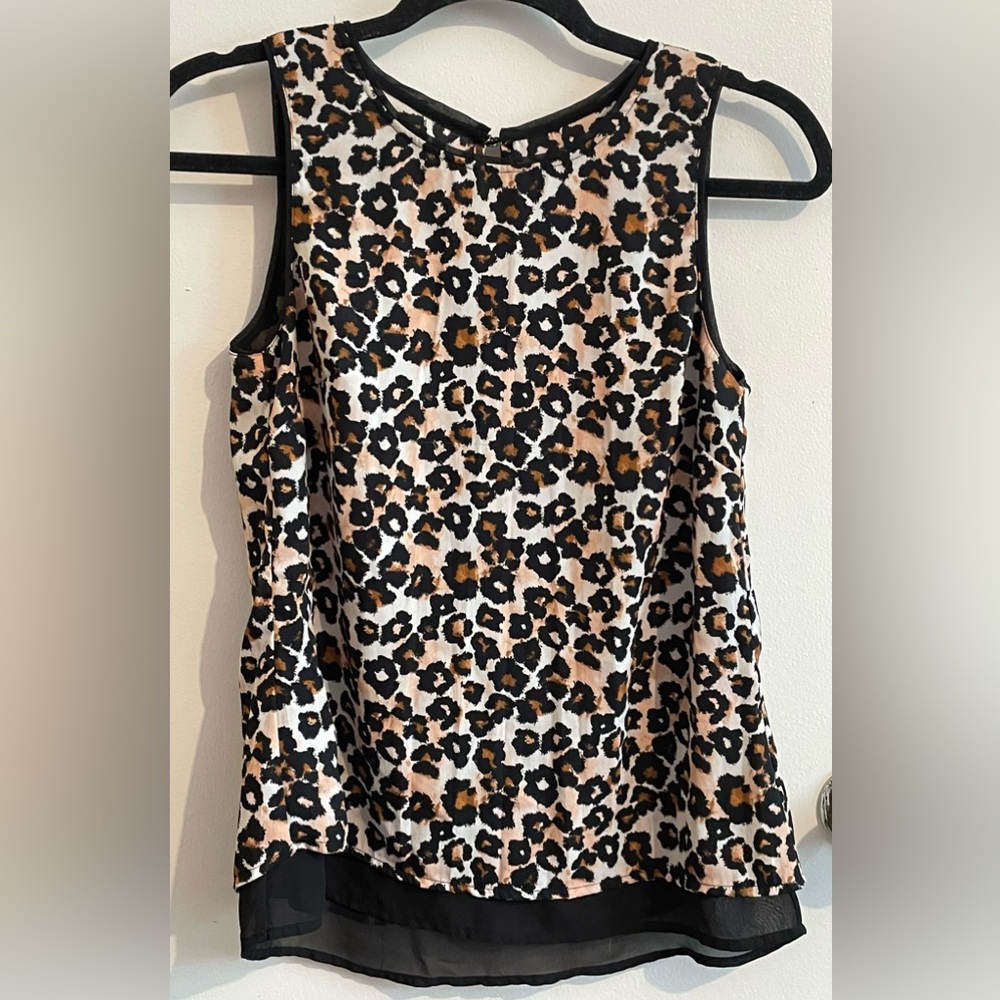 H&M Animal Print Sheer Top Sz 4 Small -Women’s Clothing